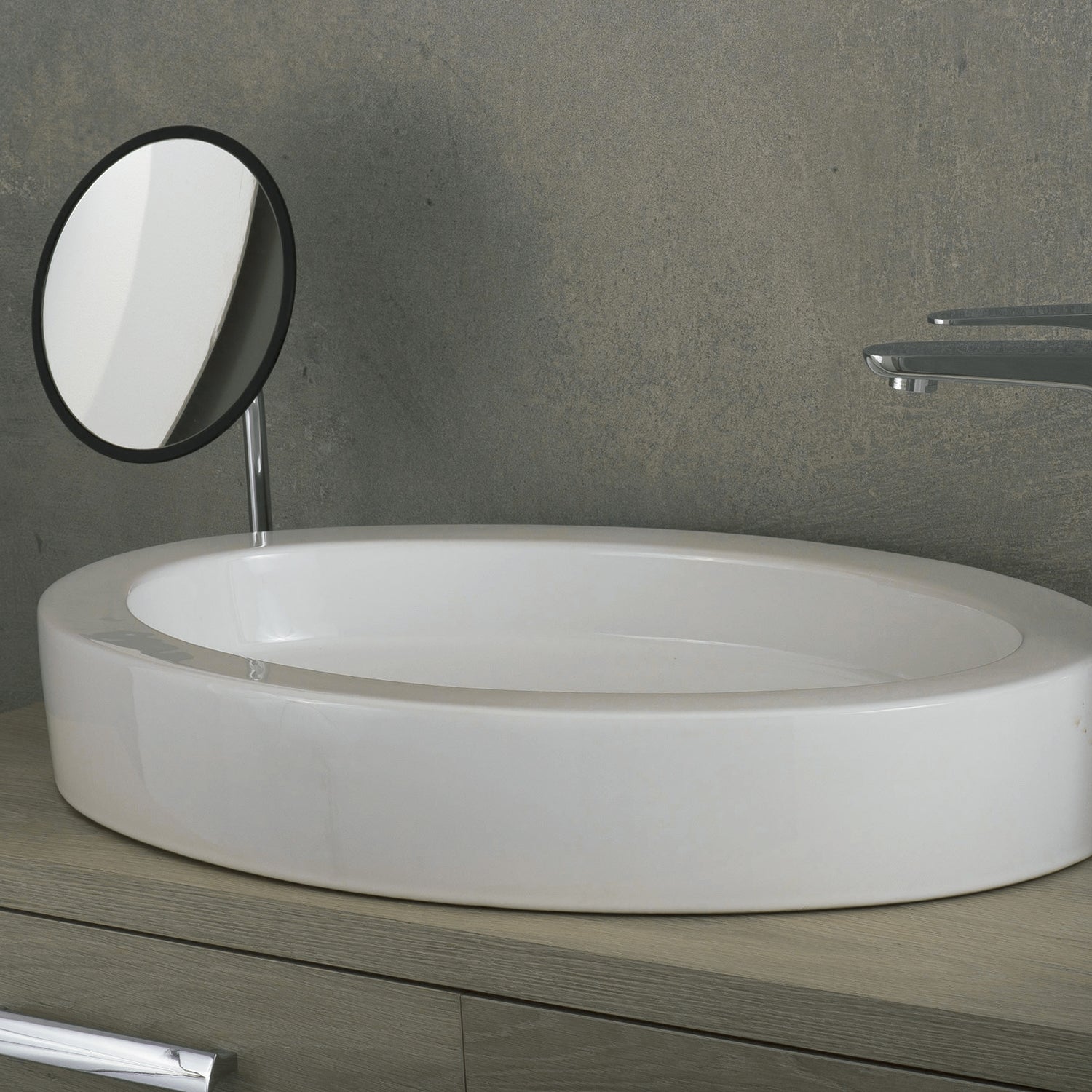 DAX Ceramic Oval Single Bowl Bathroom Vessel Sink, White Finish, 25 x 16-1/3 x 3-1/2 Inches (BSN-CL1219)
