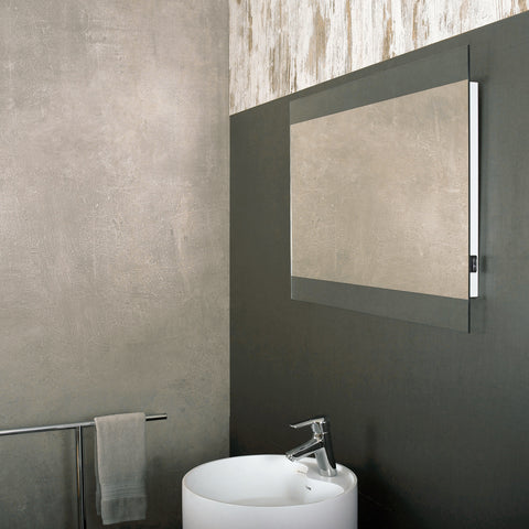 DAX Espejo de tocador de baño con luz LED rectangular con interruptor basculante, montaje en pared, marco de aluminio, 35-7/16 x 23-5/8 x 1-1/2 pulgadas (DAX-DL36)