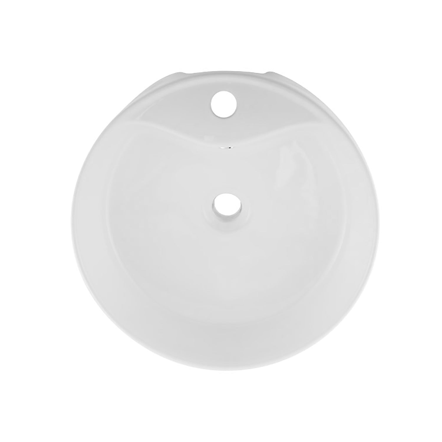 Fregadero de cerámica DAX redondo de un solo recipiente para baño, acabado blanco, Ø 1-7/8" x D 6" pulgadas (BSN-222A)