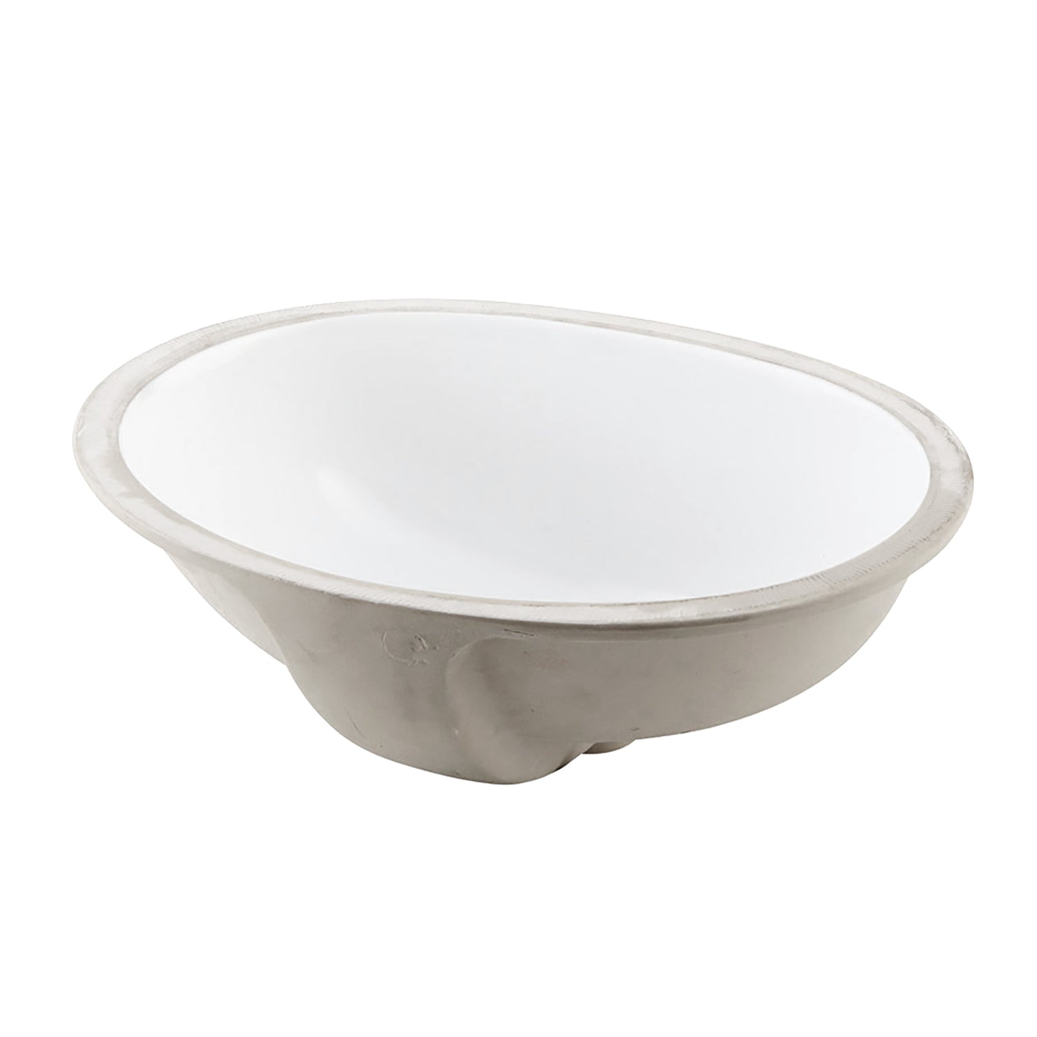 DAX Ceramic Oval Single Bowl Undermount Bathroom Sink, White Finish, 18 x 14-3/4 x 7-1/2 Inches (BSN-205B-W)