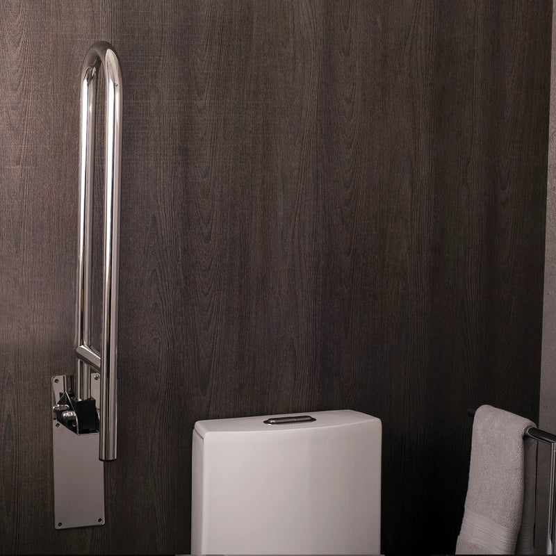 COSMIC Architect Hinged Grab Bar, Bathroom Bathtub and Shower Safety, Brass Body, Chrome Finish, 29-1/2 x 11-13/16 x 29-1/2 Inches (2900217)