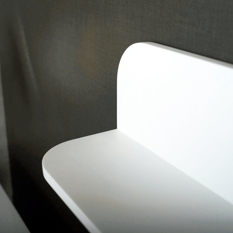 DAX Estante de baño de superficie sólida, montaje en pared, acabado blanco mate, 35-7/16 x 4-3/4 x 4-3/4 pulgadas (DAX-AB-1560-35)