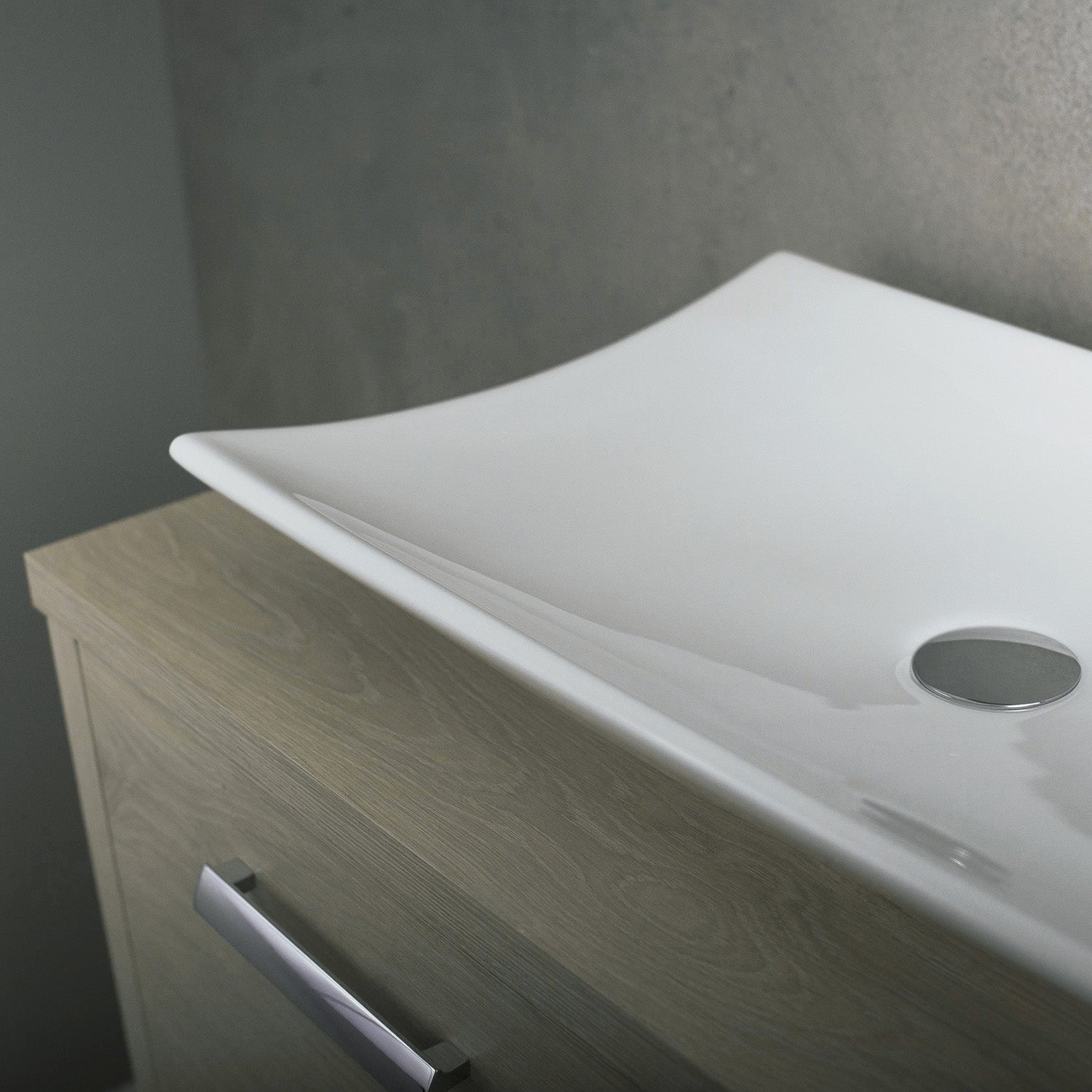 DAX Ceramic Rectangle Single Bowl Bathroom Vessel Sink, White Finish, 23-3/4 x 15-3/8 x 4-1/2 Inches (BSN-CL1056)