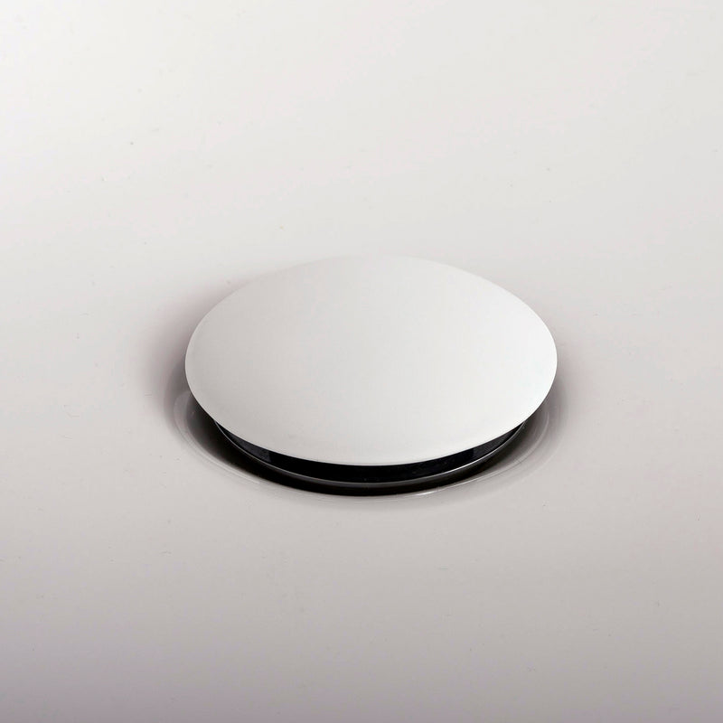 DAX Solid Surface Round Pop up Drain Cover, White Matte Finish, (DAX-AB-82010)