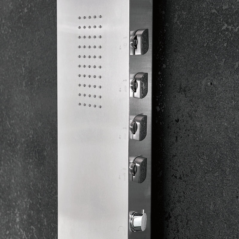 DAX Brushed Stainless Steel Shower Panel Pressure Balance Valve Body Jets Hand Shower (DAX-111PB-BN)