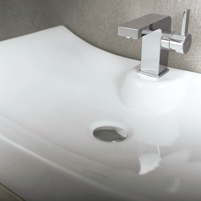 DAX Lavabo rectangular de cerámica para baño de un solo tazón, acabado blanco, 27-1/8 x 16-1/8 x 5-1/4 pulgadas (BSN-280A)