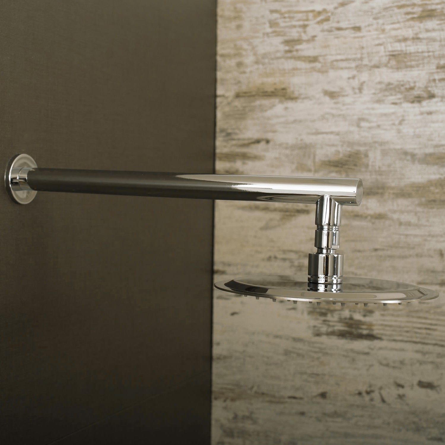 DAX Round Shower Arm, Brass Body, Wall Mount, Chrome Finish, 15 Inches (D-F04-15-CR)