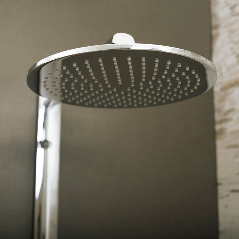 Sistema de ducha DAX con cabezal de ducha de lluvia redondo, 3 boquillas, ducha de mano y controles individuales, montaje en pared, cuerpo de latón, acabado cromado (DAX-FH8452-675) 