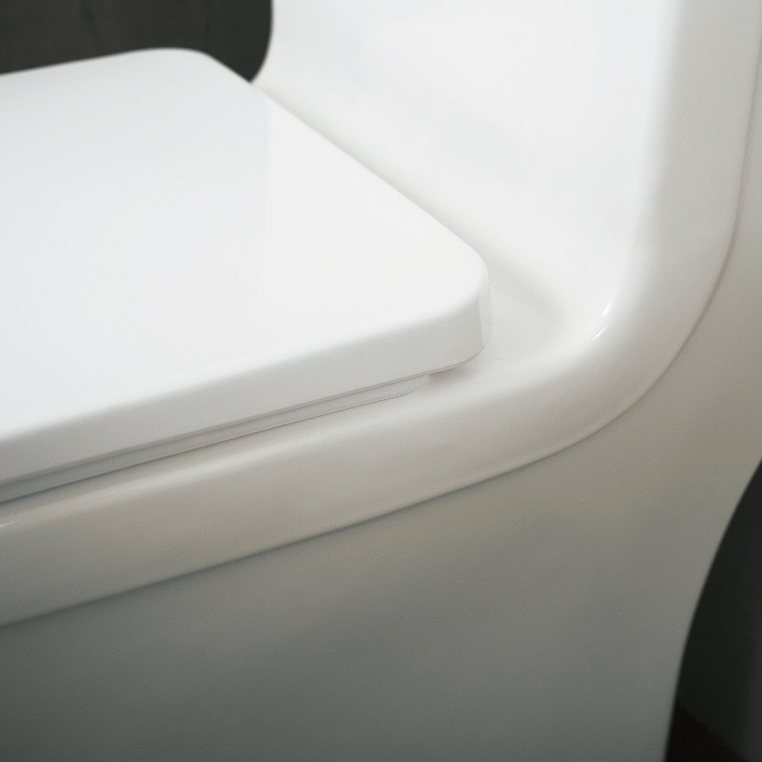 DAX Inodoro cuadrado de una pieza con asiento de cierre suave y doble descarga de alta eficiencia, porcelana, acabado blanco, altura 28-3/4 pulgadas (BSN-835)