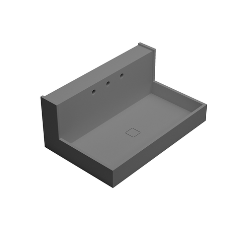 KISH - Recipiente de piedra compacta natural gris de 32 pulgadas (56950080-GR)