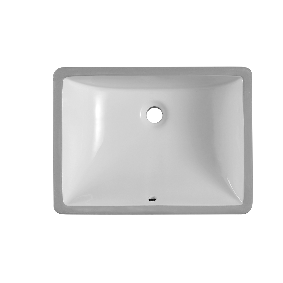 Lavabo de baño bajo encimera cuadrado de cerámica DAX - 18"x13" (BSN-202M-W)