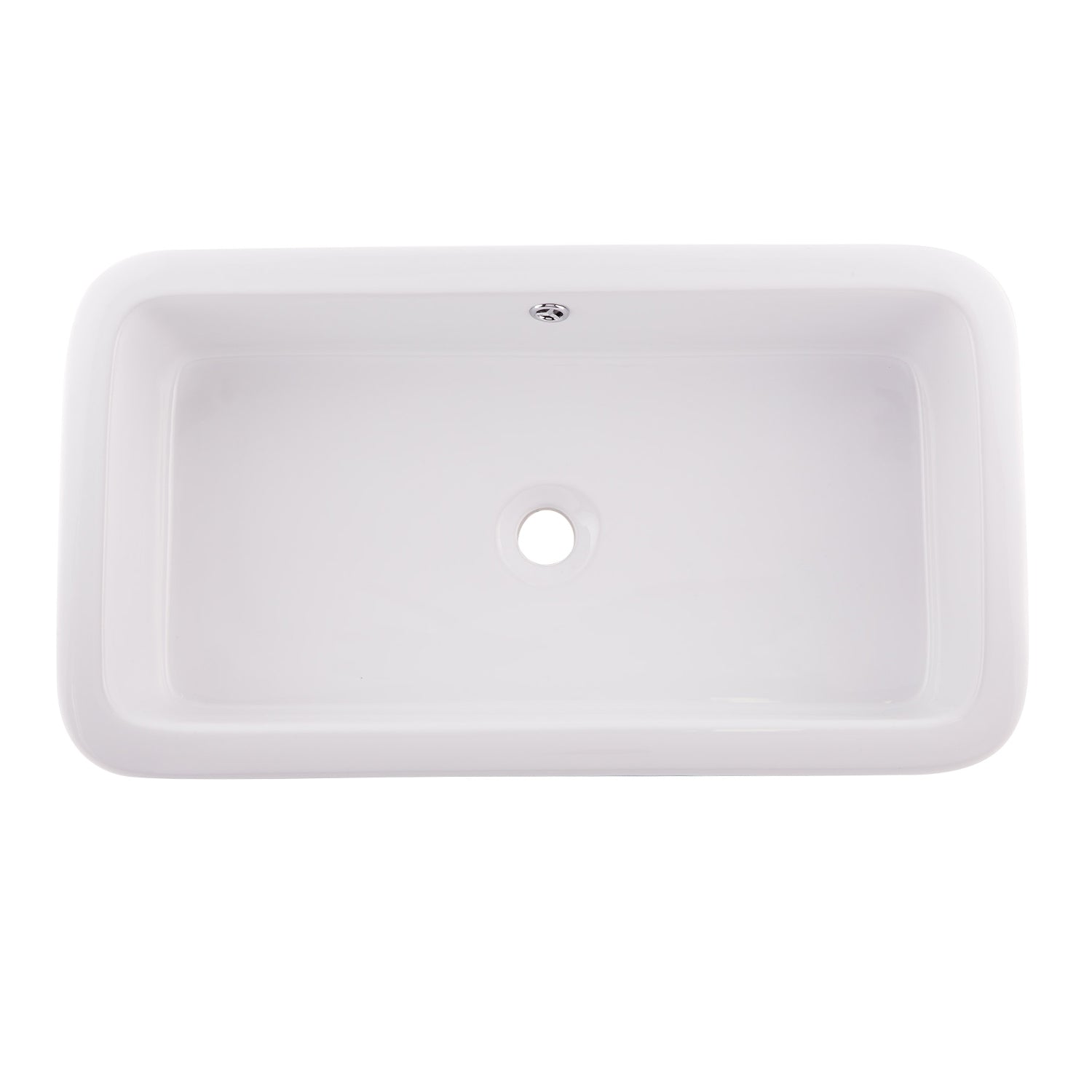 DAX Lavabo rectangular de cerámica para baño de un solo tazón, acabado blanco, 27 x 14-3/4 x 6-3/4 pulgadas (BSN-285G)