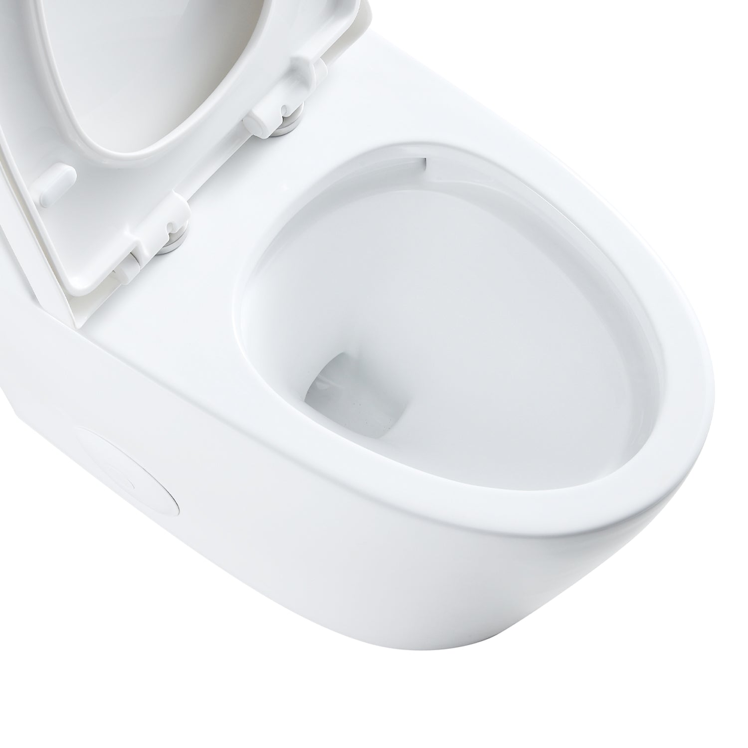 DAX One Piece Elongated Toilet with Soft Closing Seat and Dual Flush High-Efficiency, Porcelain, White Finish, Height 26-7/16 Inches (BSN-80)