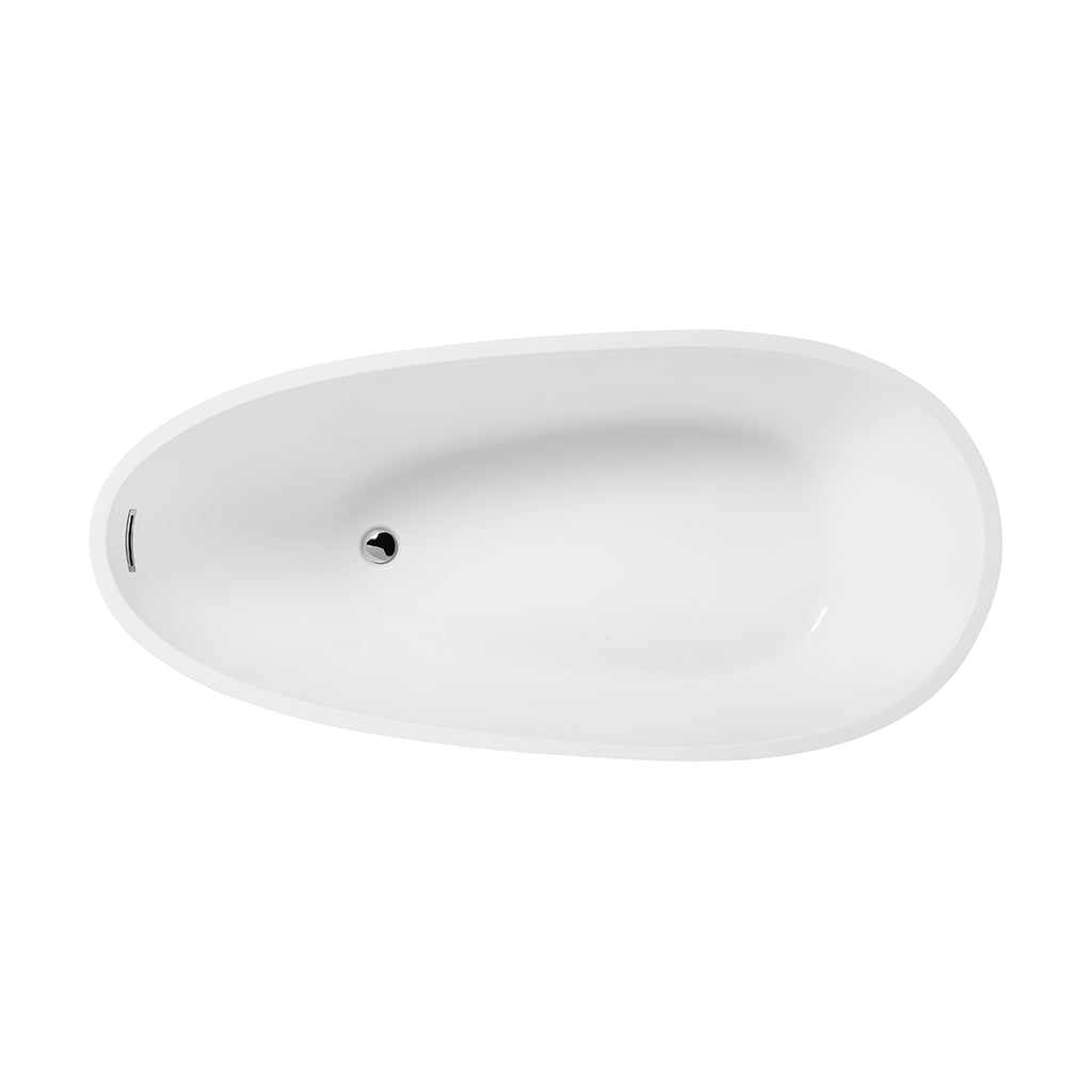 DAX Oval Freestanding Acrylic Bathtub - Glossy White Finished -67 inches  (BT-8317)