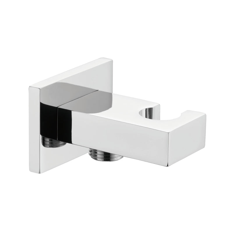 Dax Brass Square Hand Shower Holder With Hose Connector Chrome Finish (DAX-078-CR)