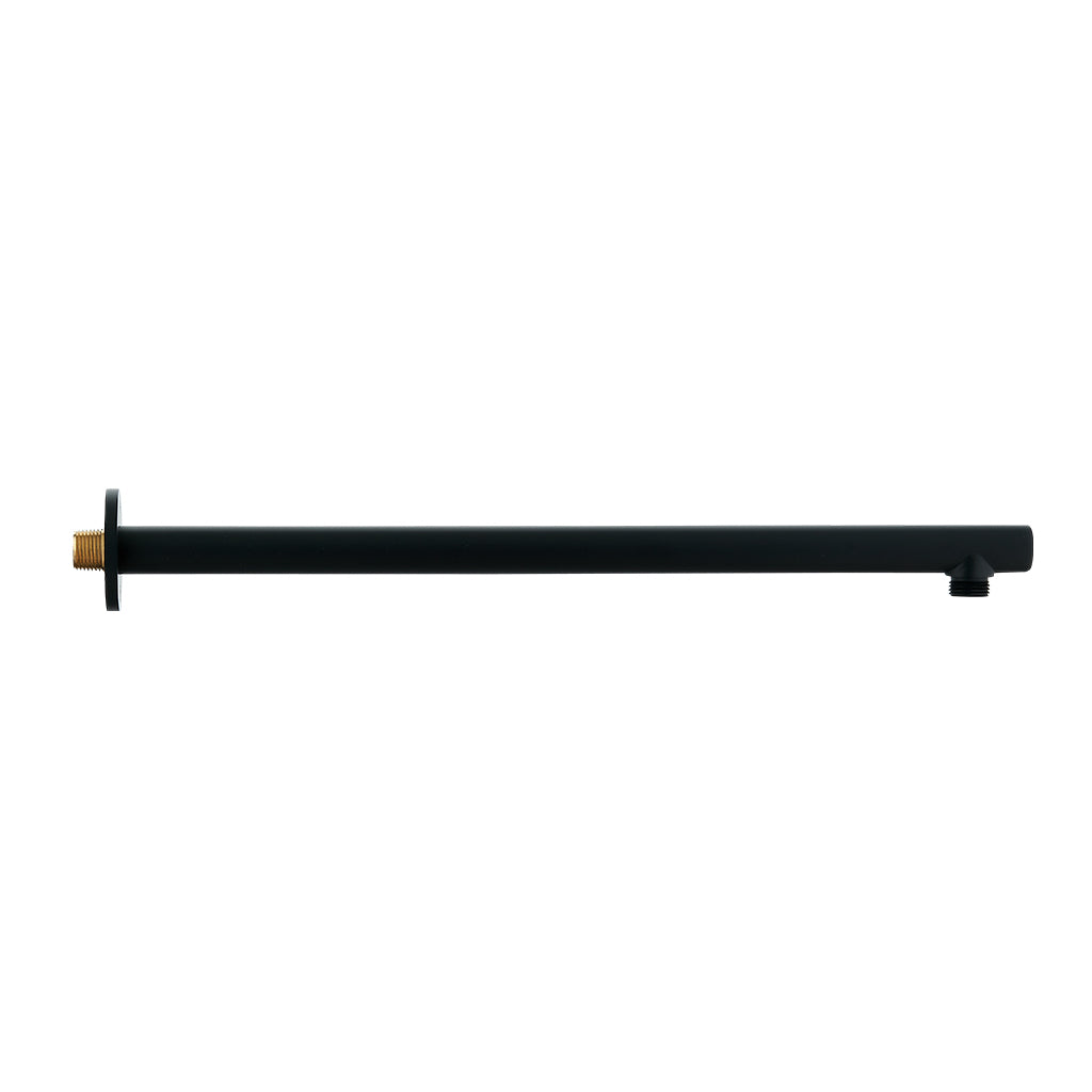 DAX Brass Round Shower Arm - 18" - Matte Black Finish (DAX-1053-450-BL)