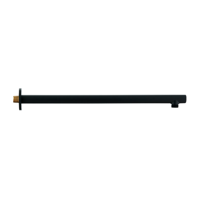 DAX Brass Round Shower Arm - 12" - Matte Black Finish (DAX-1053-300-BL)