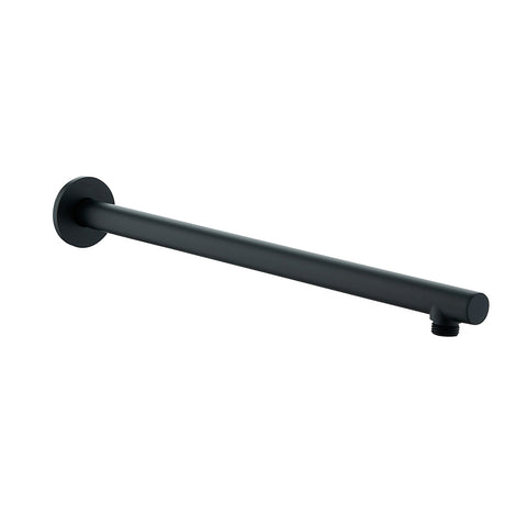 DAX Brazo de ducha redondo de latón - 18" - Acabado negro mate (DAX-1053-450-BL)