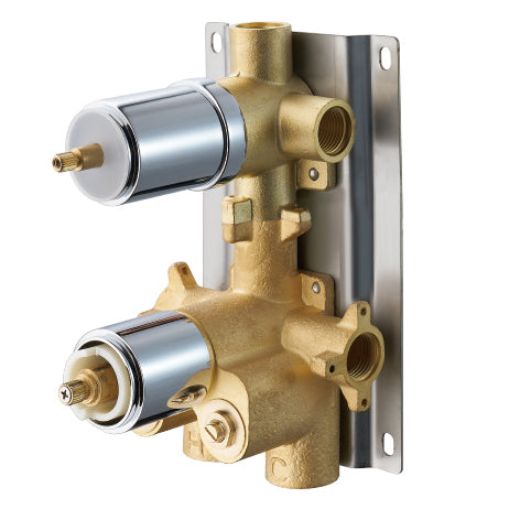 DAX Round Concealed Valve. thermostatic Mixer with 2/3 Function Diverter. Brushed Nickel Finish (DAX-1054-RD-BN)