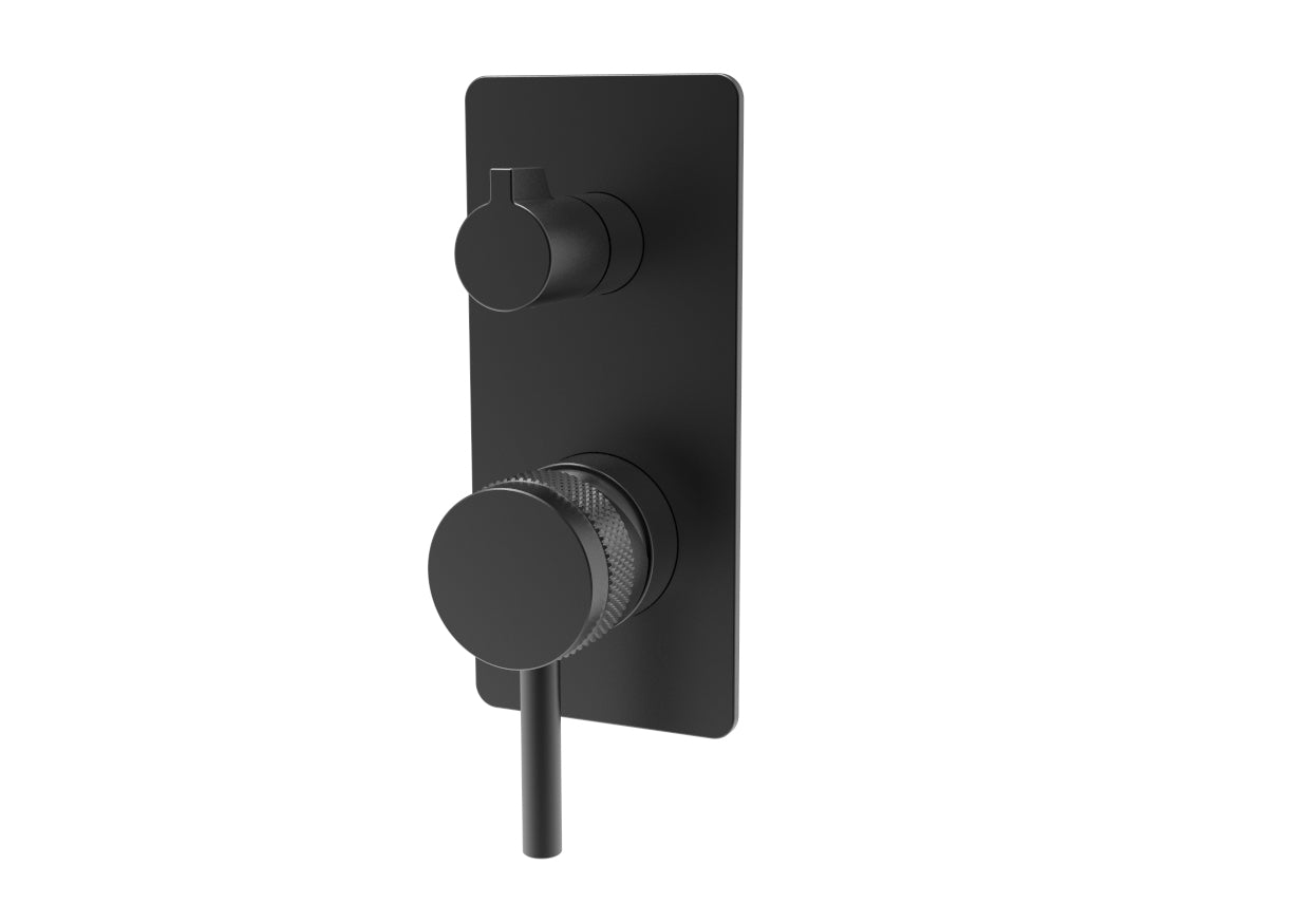 DAX Square Shower Valve with 2 Functions Matte Black Finish (DAX-12542-BL)