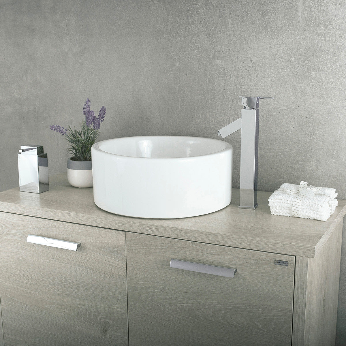 DAX Single Handle Vessel Sink Bathroom Faucet, Brass Body, Chrome Finish, 3-1/8 x 12-9/16 Inches (DAX-1282-CR)