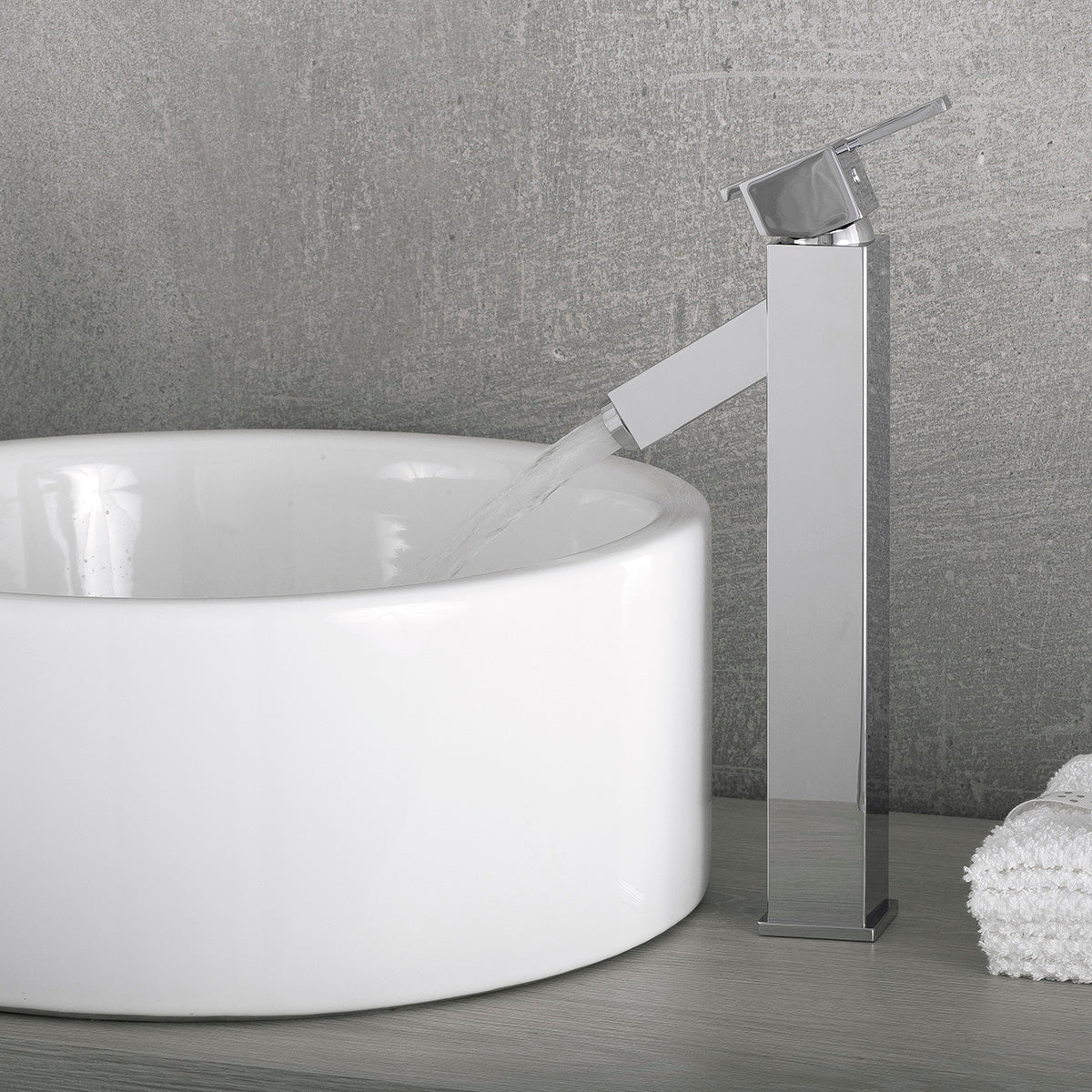 DAX Single Handle Vessel Sink Bathroom Faucet, Brass Body, Chrome Finish, 3-1/8 x 12-9/16 Inches (DAX-1282-CR)