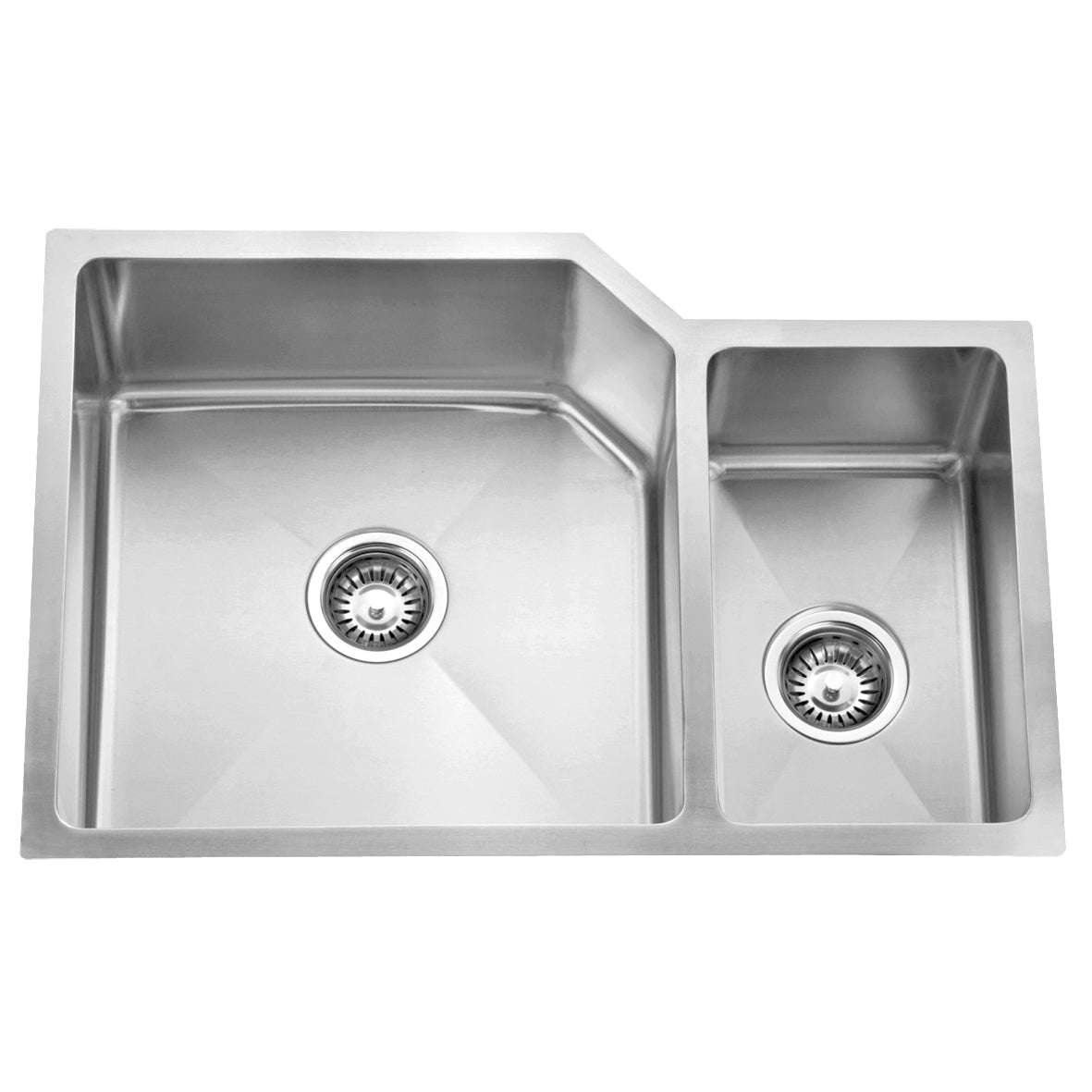 DAX Handmade 70/30 Double Bowl Undermount Kitchen Sink, 16 Gauge Stainless Steel, Brushed Finish, 30 x 18 x 9 Inches (DAX-3020B)