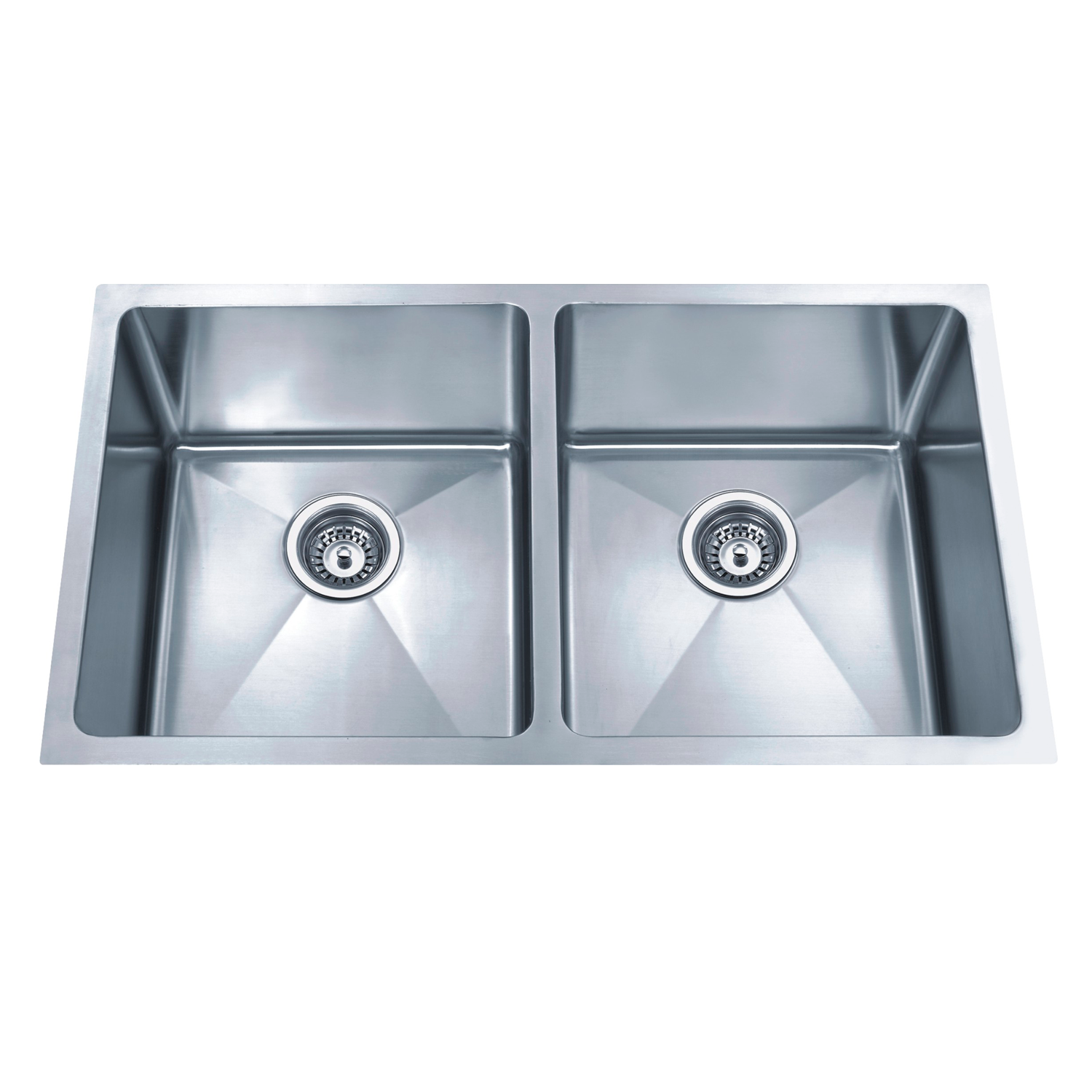 DAX Double Bowl Undermount Kitchen Sink, 18 Gauge Stainless Steel, Brushed Finish , 32 x 19 x 9 Inches (DAX-3118B-X)