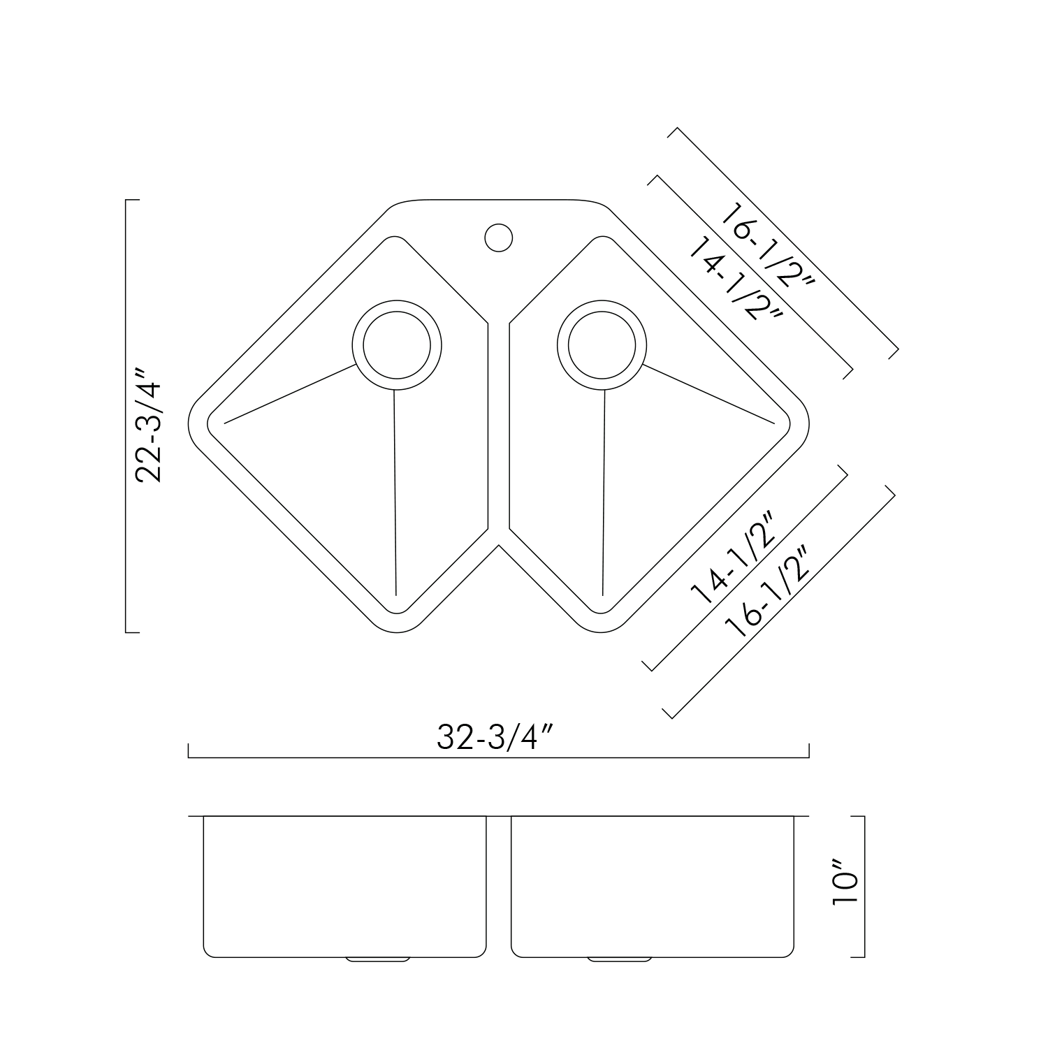 Enjoy the Double Bowl Undermount Kitchen Sink in your kitchen, available exclusively at DAX online stores. It features a beautiful brushed stainless steel finish and measures 32-3/4 x 22-3/4 x 10 inches. Order now at www.daxib.com