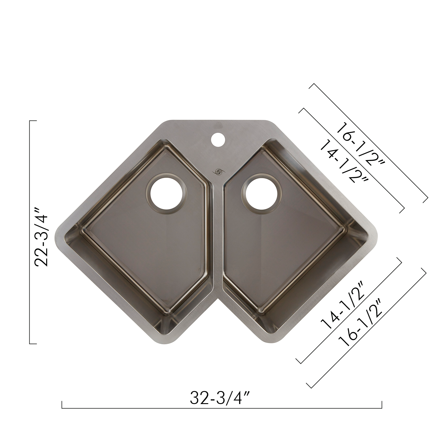Enjoy the Double Bowl Undermount Kitchen Sink in your kitchen, available exclusively at DAX online stores. It features a beautiful brushed stainless steel finish and measures 32-3/4 x 22-3/4 x 10 inches. Order now at www.daxib.com