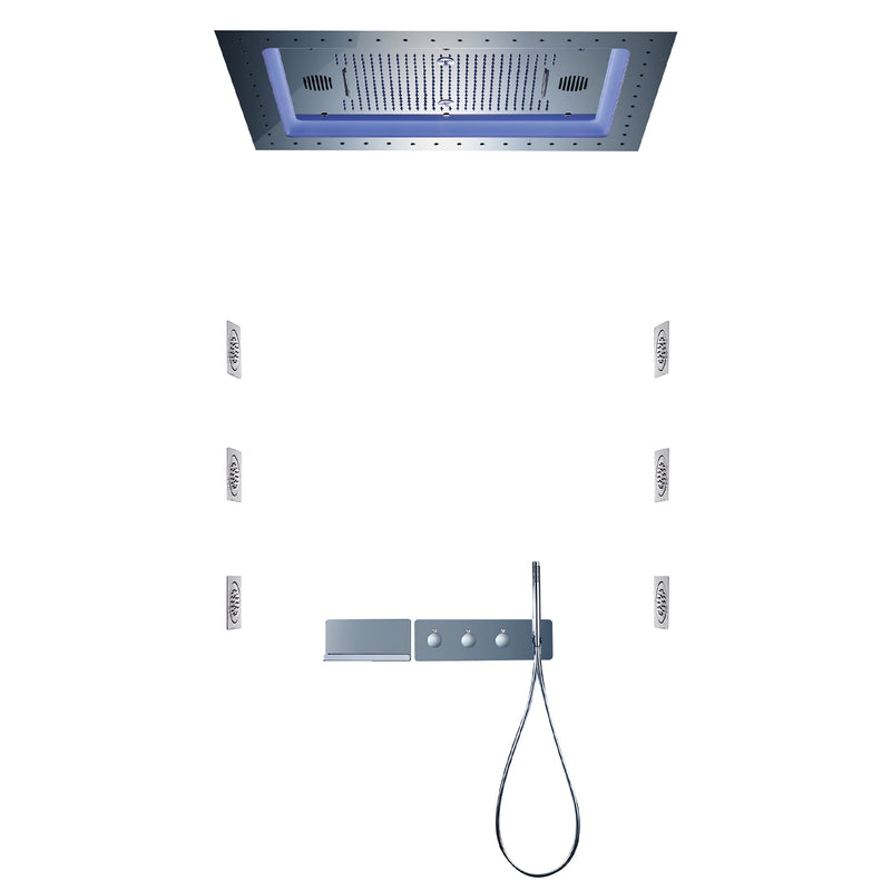 Sistema de ducha de acero inoxidable DAX Válvula termostática multifunción (DAX-5002) 