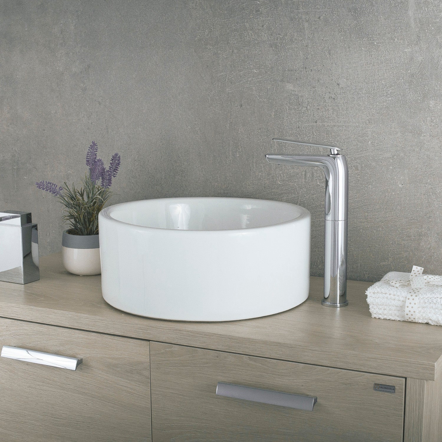 DAX Single Handle Vessel Sink Bathroom Faucet, Brass Body, Chrome Finish, 4-3/4 x 12-3/8 Inches (DAX-8206B)