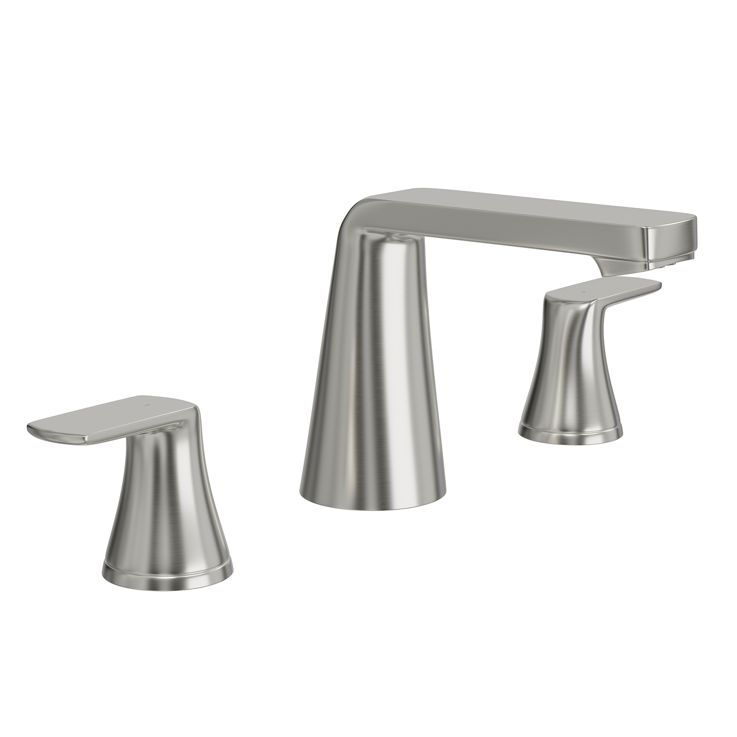 DAX Two Handle Bathroom Faucet, Brass Body, Brushed Nickel Finish, Spout Height 4 Inches (DAX-8236C-BN)
