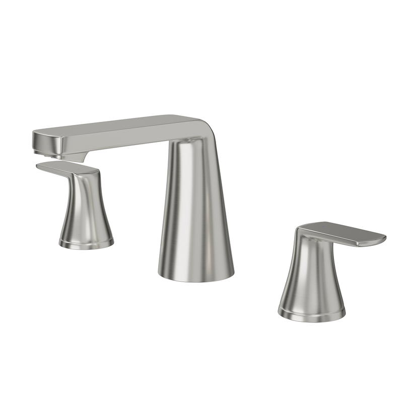 DAX Two Handle Bathroom Faucet, Brass Body, Brushed Nickel Finish, Spout Height 4 Inches (DAX-8236C-BN)