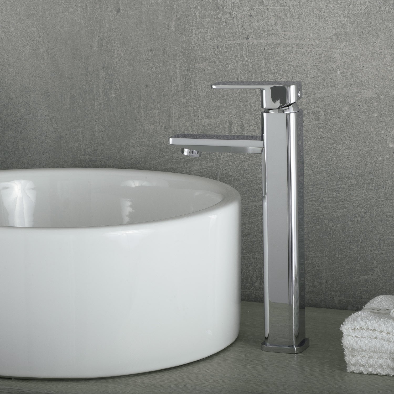 DAX Single Handle Vessel Sink Bathroom Faucet, Brass Body, Chrome Finish, 5-15/16 x 11-15/16 Inches (DAX-8510B-CR)