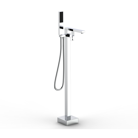 DAX Freestanding Tub Filler with Hand Shower and Square Spout Chrome Finish (DAX-8833-CR)