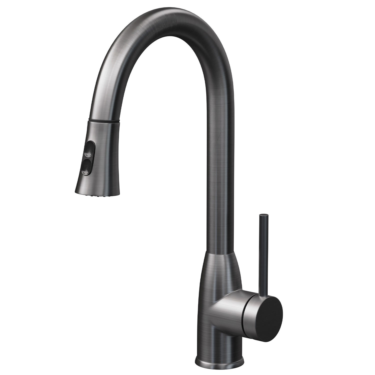 DAX Single Handle Pull Down Kitchen Faucet with Dual Sprayer, Brass Body, Brushed Nickel Finish, Size 11-7/16 x 17-1/2 Inches (DAX-8887)