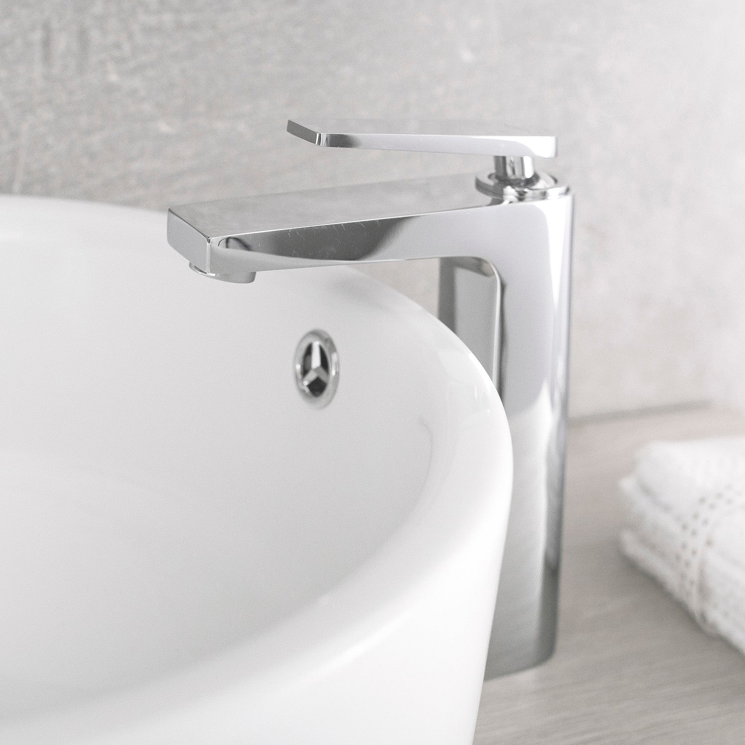 DAX Single Handle Vessel Sink Bathroom Faucet, Brass Body, Chrome Finish, 4-1/16 x 9-1/16 Inches (DAX-9802A)