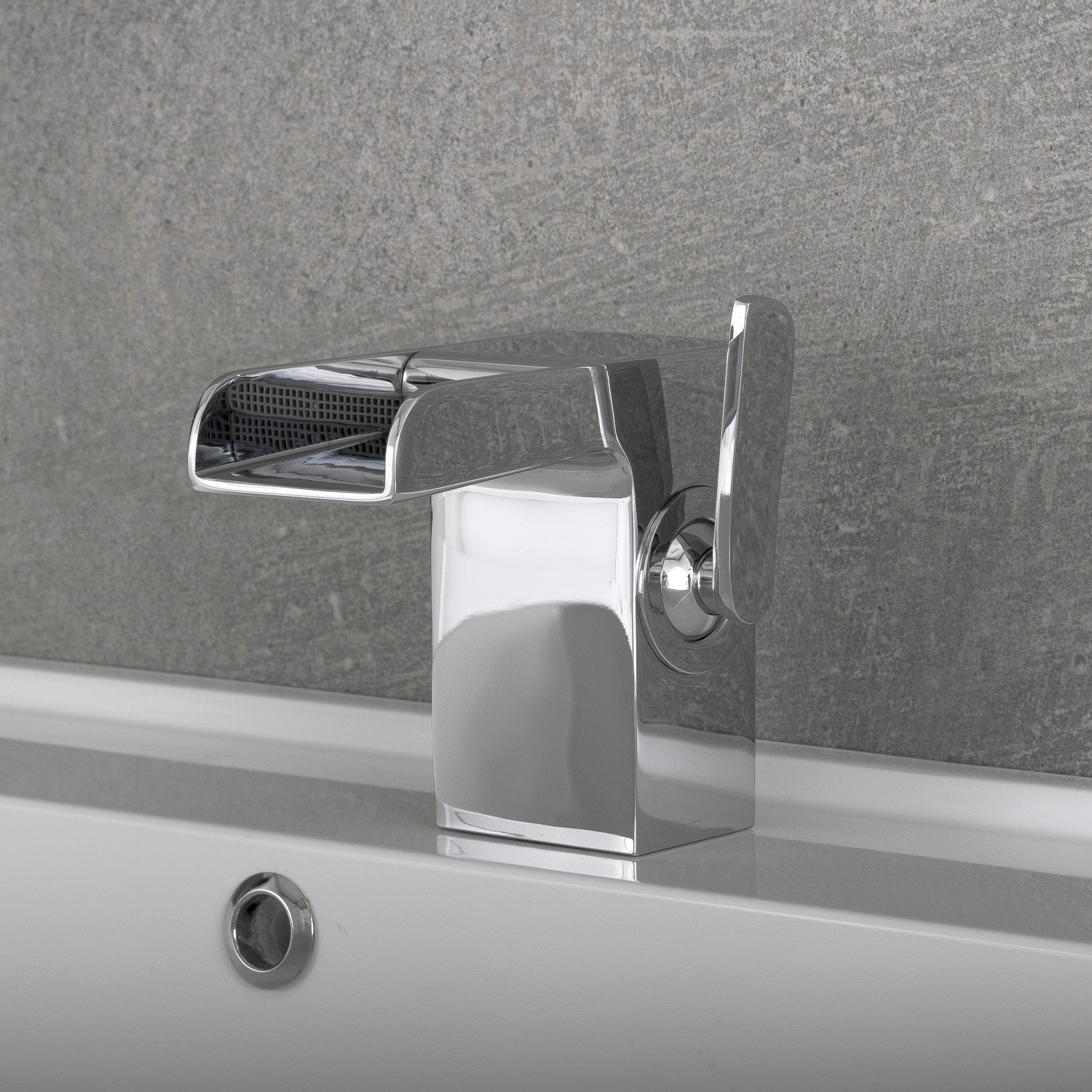 DAX Single Handle Waterfall Bathroom Faucet, Brass Body, Chrome Finish, 5-1/8 x 4-5/16 Inches (DAX-9825)