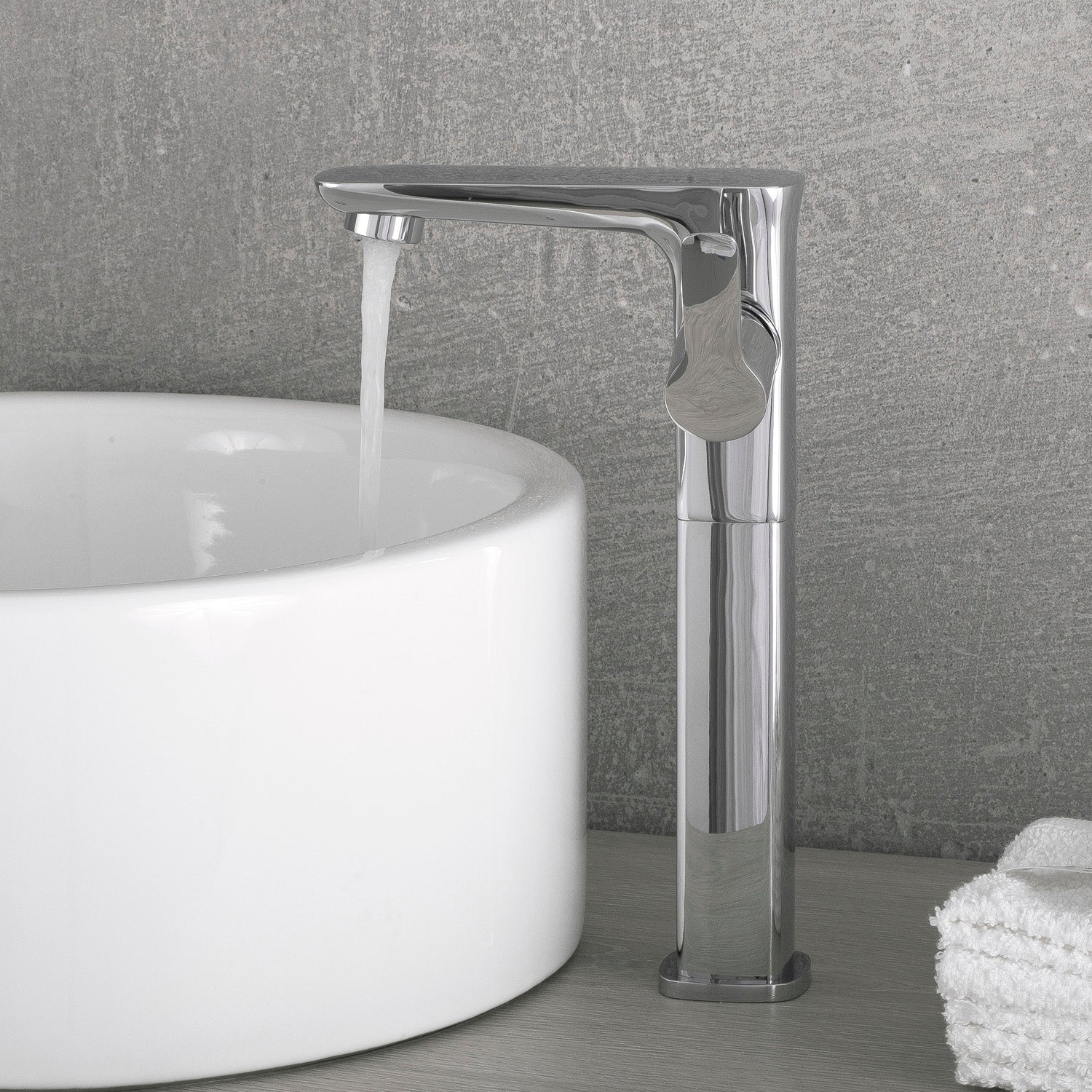 DAX Single Handle Vessel Sink Bathroom Faucet, Brass Body, Chrome Finish, 4-3/4 x 10-1/4 Inches (DAX-9883B)