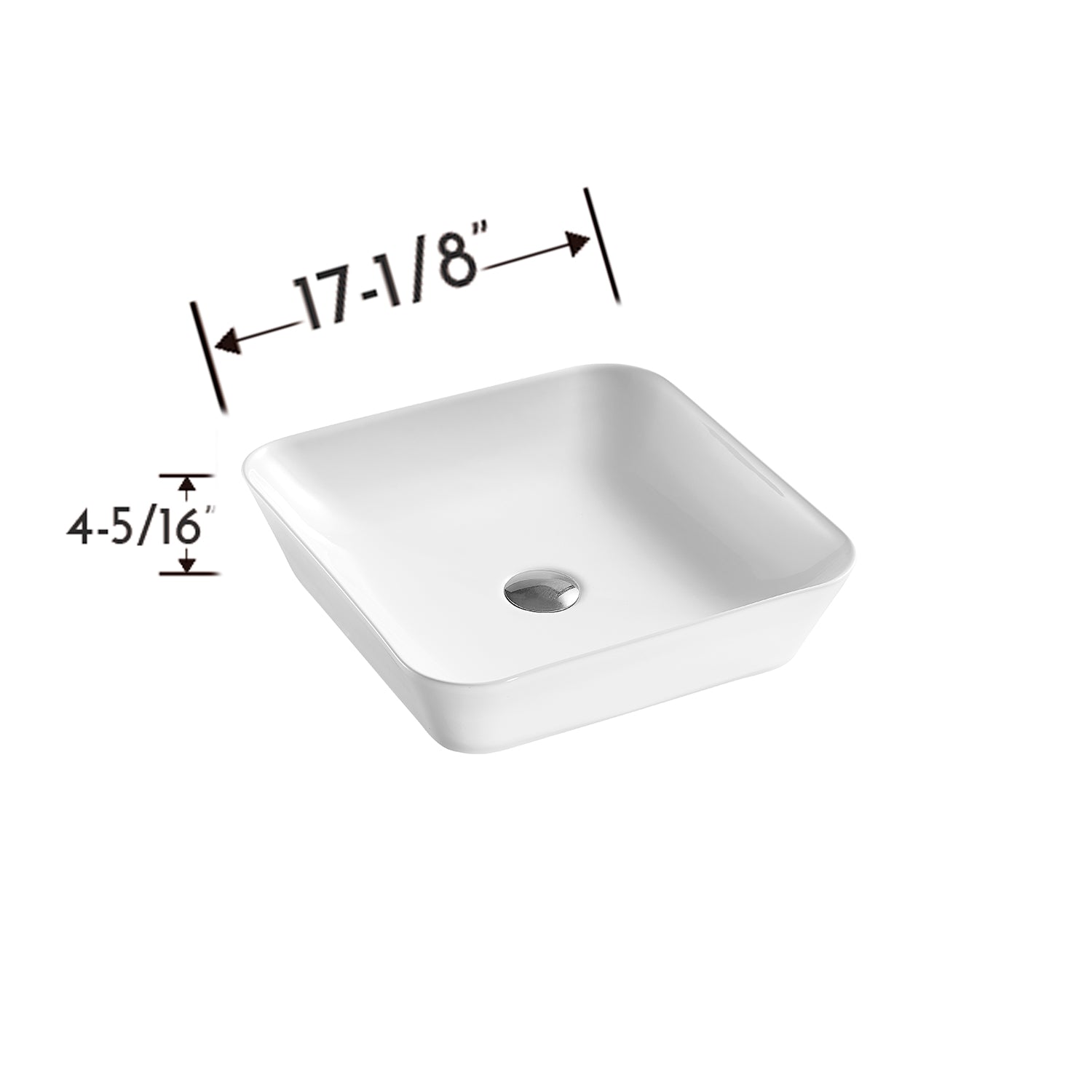 DAX  Ceramic Square Bathroom Vessel Basin  (17" x 17") (DAX-CL1468)