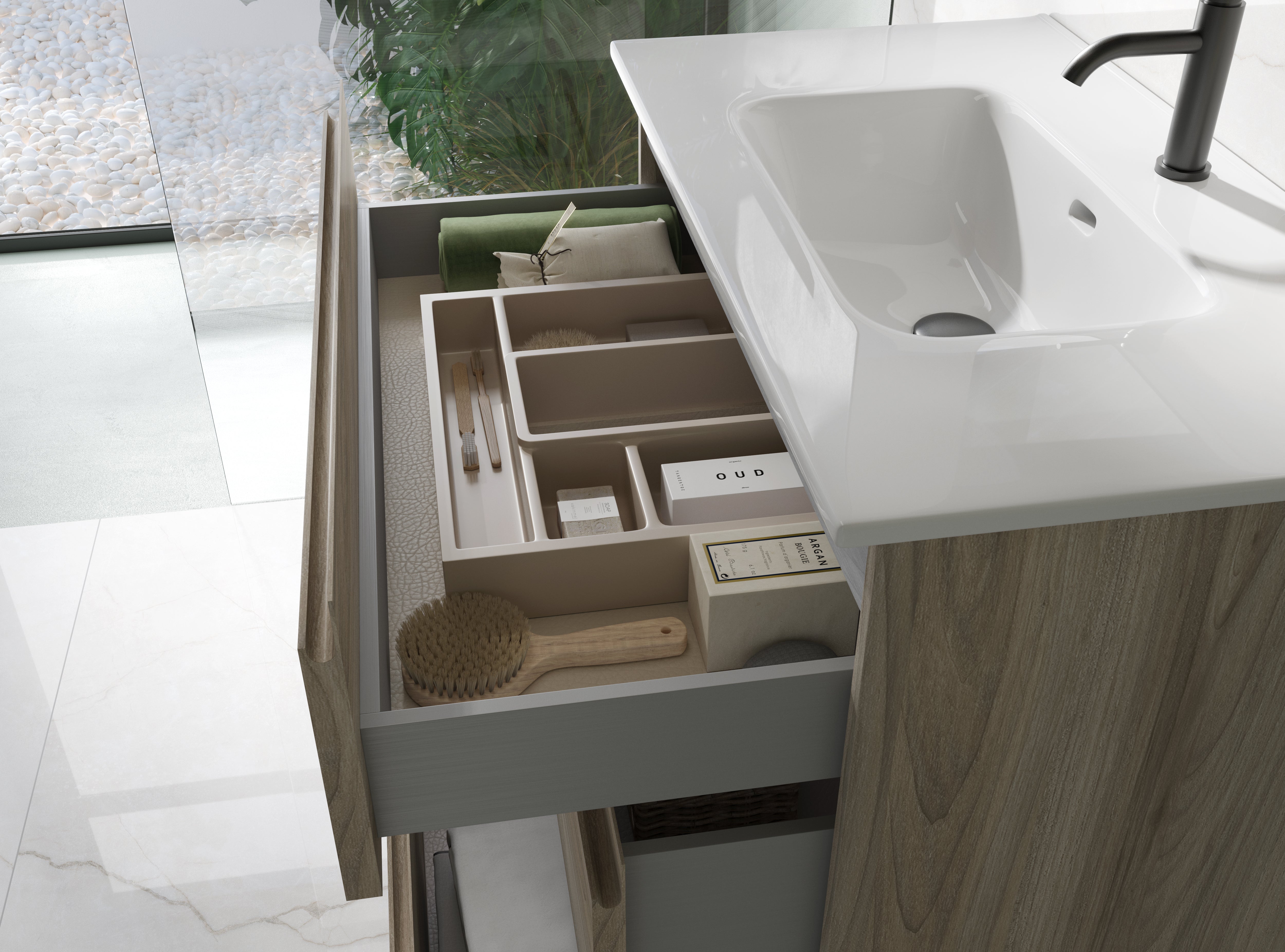 This vanity has three spacious drawers and ample room for all your essentials. Order now at www.daxin.com. 