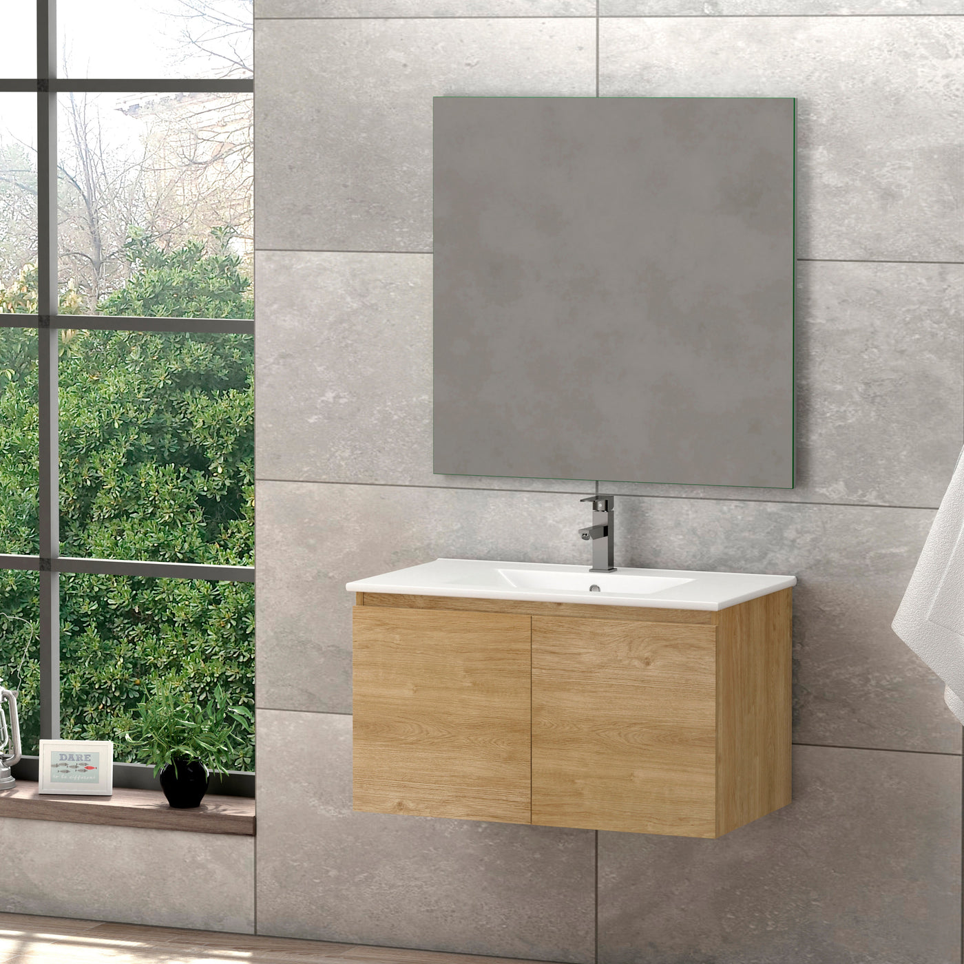 DAX Malibu Single Vanity with Ceramic Basin Included
