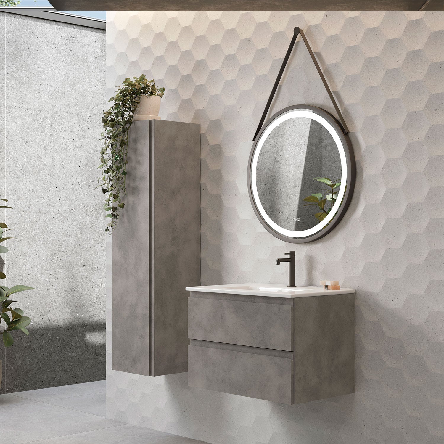 DAX Pasadena Single Vanity Cabinet with Onix Ceramic Basin Included