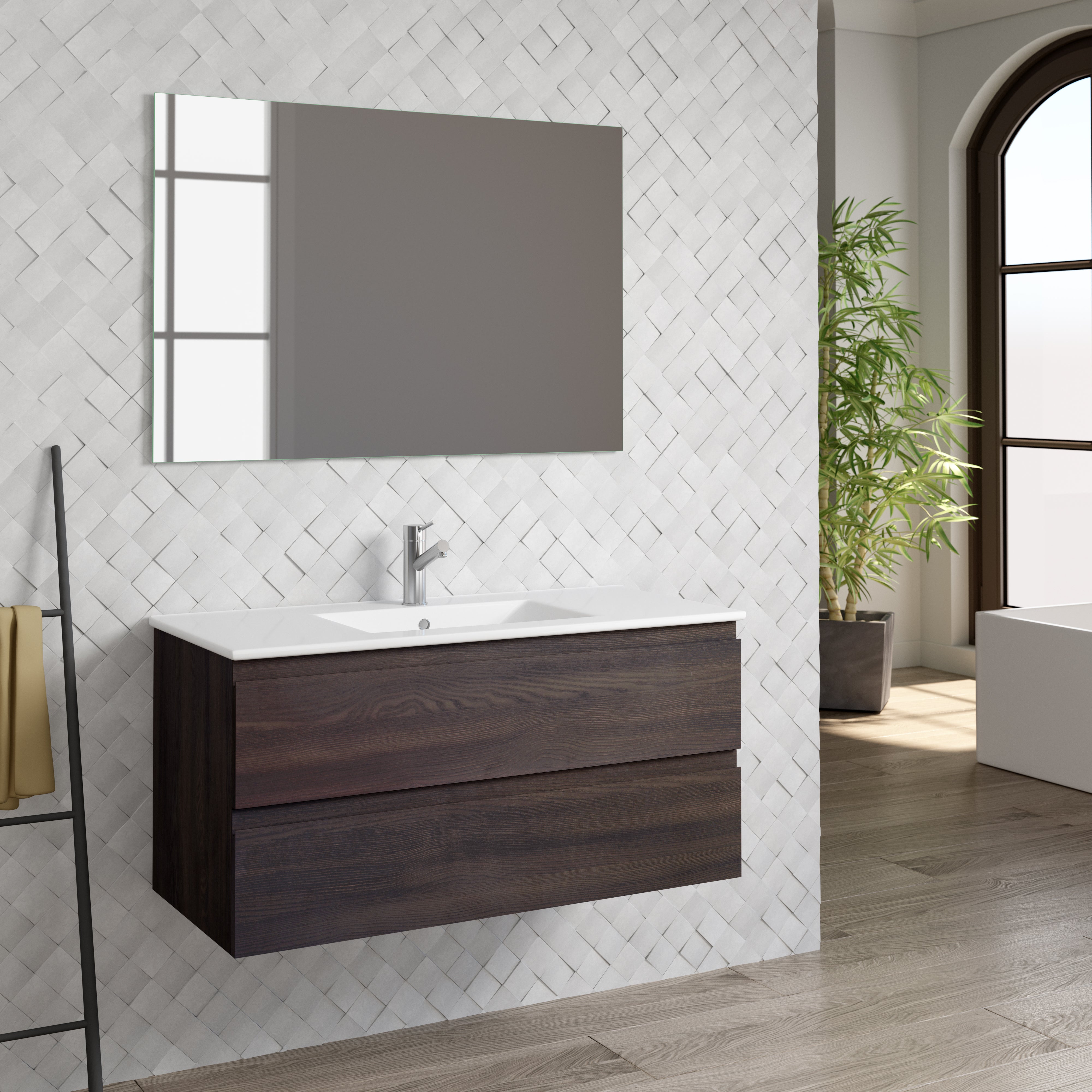 DAX Pasadena Single Vanity Cabinet with Onix Ceramic Basin Included