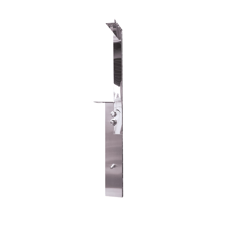 DAX Outdoor Shower, Pool Side, Rainfall Head with Foot Wash and Shelves, Stainless Steel Body, Chrome Finish, 9 x 82-11/16 x 21-5/8 Inches (DAX-S308)
