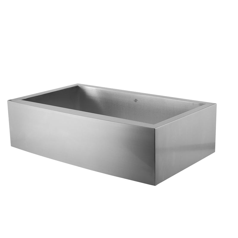 DAX Farmhouse Kitchen Sink, 16 Gauge Stainless Steel, Brushed Finish, 35-7/8 x 20 x 10 Inches (DAX-SQ-3621)