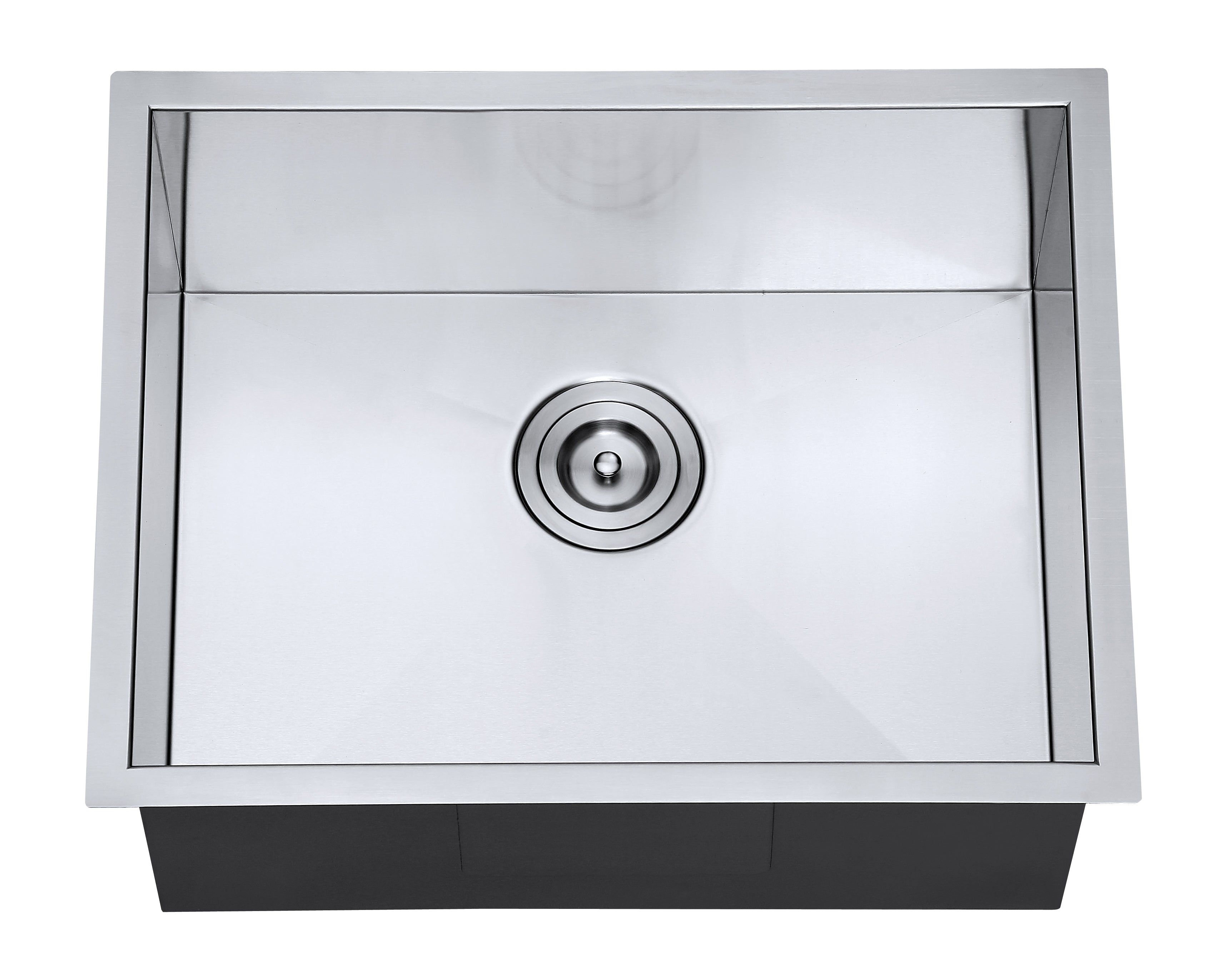 DAX Single Bowl Undermount Kitchen Sink, 18 Gauge Stainless Steel, Brushed Finish , 23 x 18 x 10 Inches (DAX-SQ-2318-X)