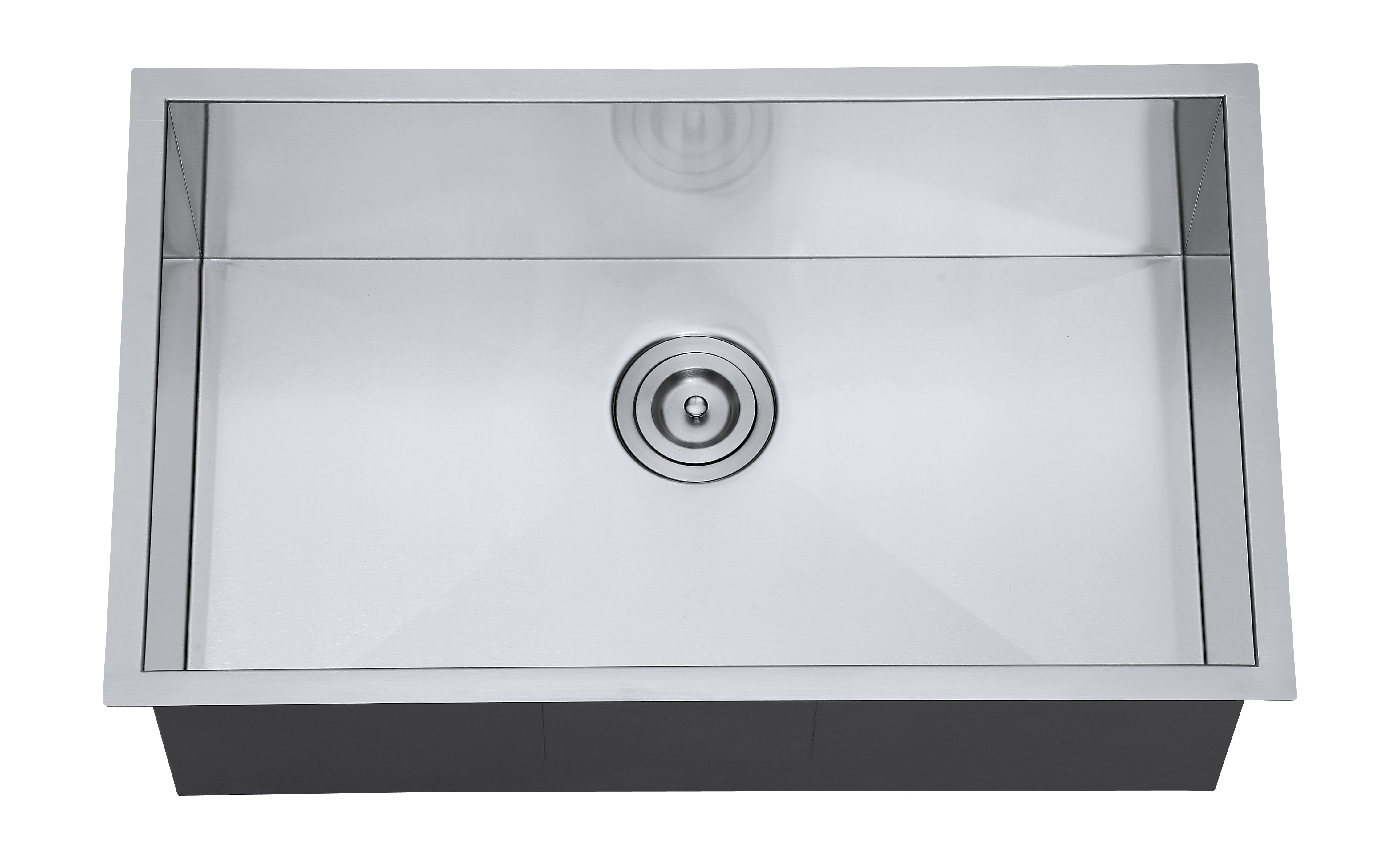 DAX Single Bowl Undermount Kitchen Sink, 18 Gauge Stainless Steel, Brushed Finish , 30 x 18 x 10 Inches (DAX-SQ-3018-X)