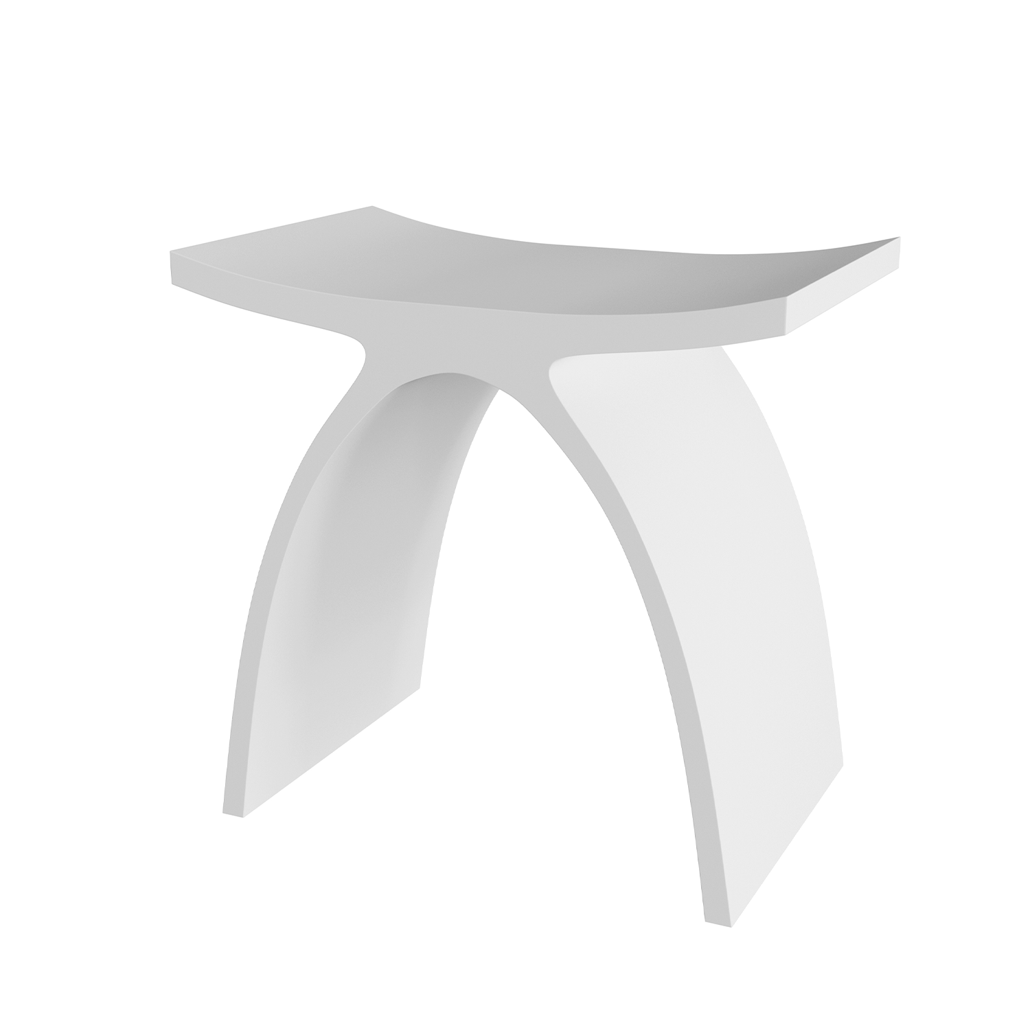 DAX Solid Surface Bathroom Stool, Standfree, Matte White Finish, 16-3/4 x 16-3/4 x 9-1/16 Inches (DAX-ST-01)